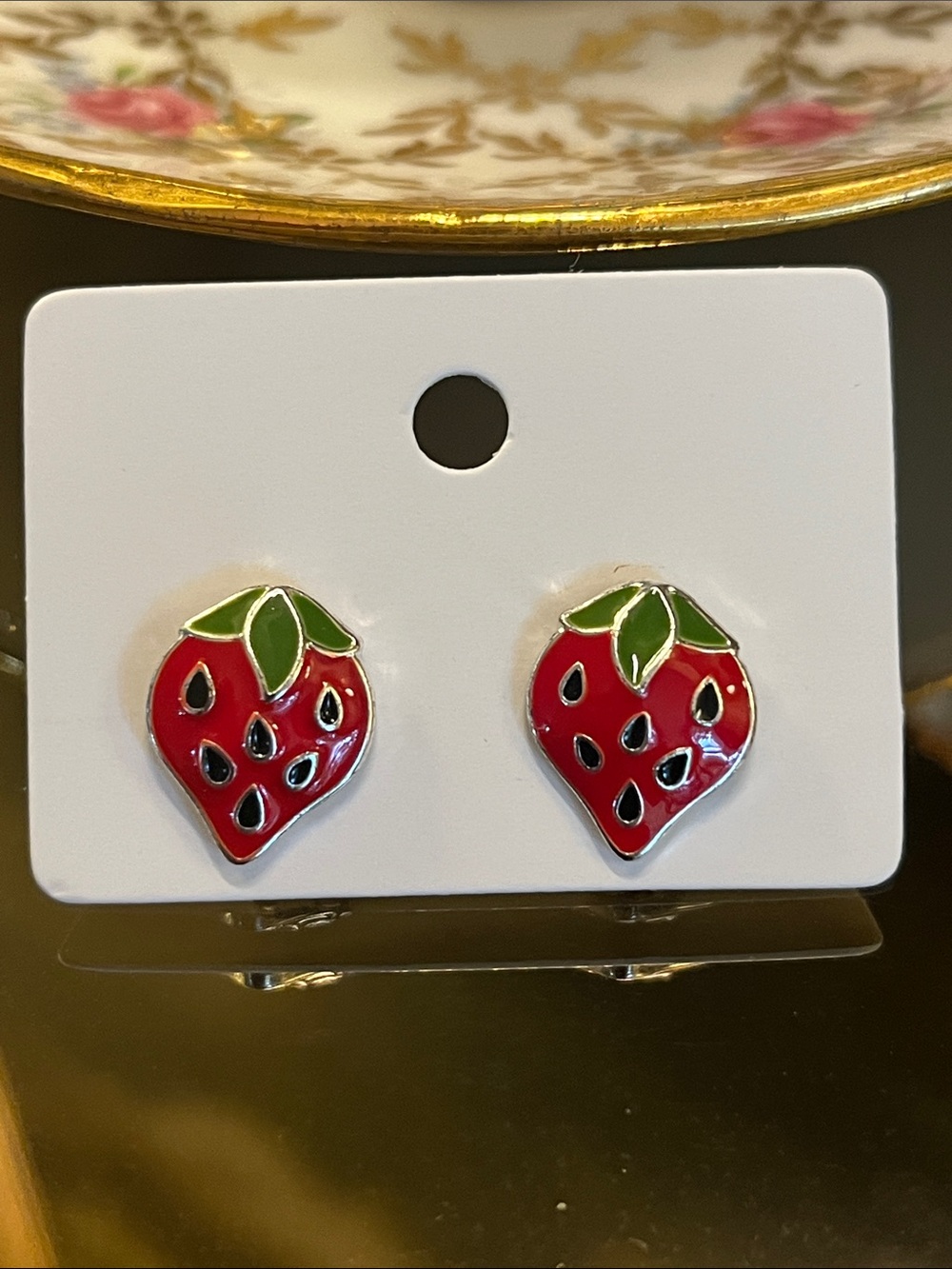 Red Strawberry Stud Earrings